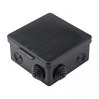 Коробка распределительная EKF PROxima 80x80x50мм (7 ввода) IP54 черный, распаячная картинка 